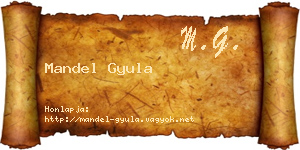 Mandel Gyula névjegykártya