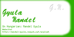 gyula mandel business card